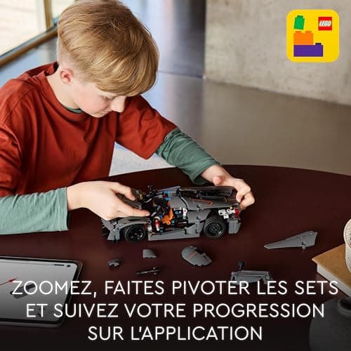 LEGO Technic Hypercar Koenigsegg Jesko Absolut Grise - Set de Construction - Véhicule pour Enfants - Maquette à Construire - Cadeau pour Les Passionnés de Sport Automobile 42173
