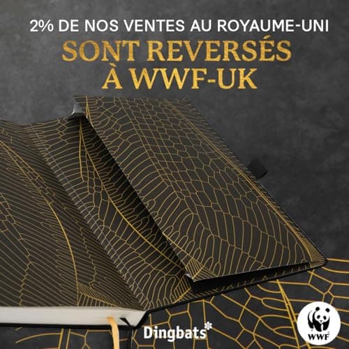 Dingbats* Pro B5 Grand Carnet De Notes Pointillé - Journal Avec Couverture En Tissu Noir, Reliure à Fil -Fermeture Élastique, Porte-stylo, Marque-page