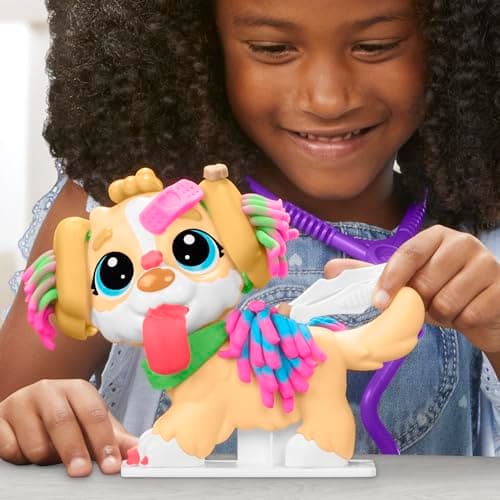 Play-Doh Coffret Le Cabinet Vétérinaire, Mallette Transportable avec Chien, 10 Outils et 5 Pots de Pâte à Modeler Atoxique, Jouet Créatif pour Enfants dès 3 Ans