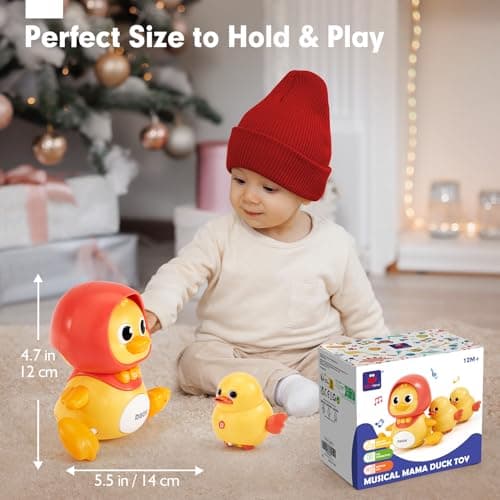 hahaland Jouet Bebe 1 an Canard Qui Marche Bebe, Jouet Bebe 6 Mois Jouets Musicaux avec Musique & Lumière, Jeux Montessori 1 an Jouet Enfant 1 2 Ans Cadeau Enfant 1 2 Ans Garcon Fille