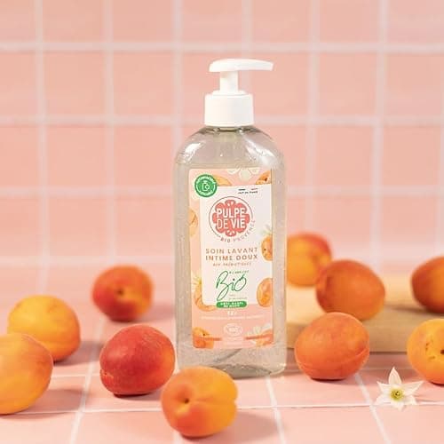 Pulpe de Vie - Soin Lavant Intime Certifié BIO Nude XL 400ml - Anti-gaspi ! Abricot - PH Neutre - Prébiotiques Protecteurs - Éco-Responsable, 100% recyclable, à base de fruits bio upcyclés