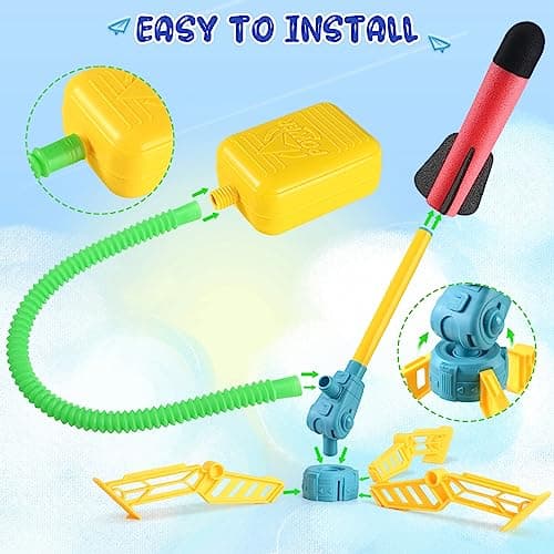 Lance-fusée pour Enfants, Lance-fusée Ajustable, Un Jeu Amusant pour l'extérieur, Jouets de Jardin pour Enfants pour Les garçons de 3 à 15 Ans, Filles, Cadeau