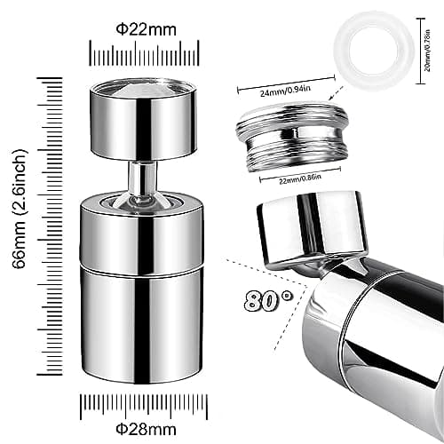 Aérateur de Robinet, 360° Pivotant Embout Robinet Cuisine, 2 Modes Mousseur Robinet Economie Eau, Pour Robinet Pour Éviers de Cuisine Salle de Bain lavabo