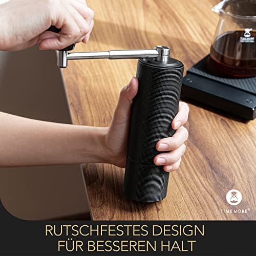 TIMEMORE Chestnut C3 MAX PRO Moulin à Café Manuel avec Poignée Pliable, Bavure conique en Acier Inoxydable, Réglage Interne Ajustable, Moulin à Café Manuel pour Espresso Café à Filtre - Noir