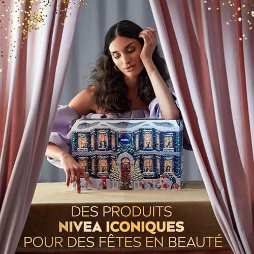 NIVEA Calendrier de l'Avent 2024 pour 24 jours de surprises, Coffret cadeau NIVEA pour patienter jusqu’à Noël, Calendrier de l'Avent beauté femme avec soins visage corps & lèvres