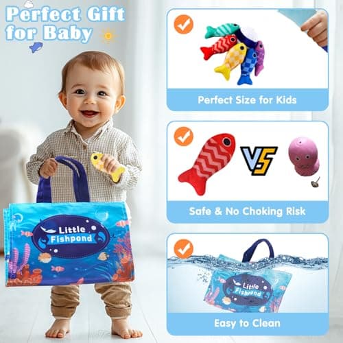 Cmiolacuna Jouet Enfant 1 an Jouet pour BéBé 1 an Jeu de Pêche Jouets Montessori pour Les Tout-Petits de 1 à 3 Ans Cadeau pour bébé Cadeau Bébé 6 Mois