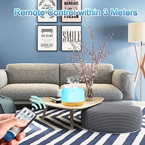 LOMUG Diffuseur d'Huiles Essentielles, 450ML Humidificateur d'aromathérapie à Ultrasons à Arôme, Fête des Mères Cadeau Maman Femme Diffuseur Aromathérapie électrique avec 7 LED, Timer et Contrôle