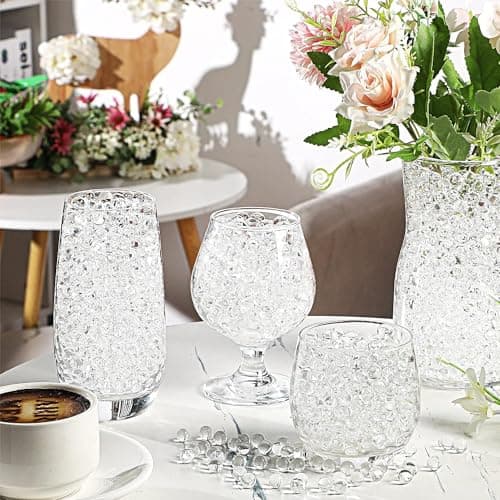 Daover Perles d'eau, 50.000 pièces Perle D’Eau Transparente pour Décoration de Vases, Fabrication de Bougies Flottantes, Bille d'eau Transparente pour Vase Decoratif, Billes Hydrogel