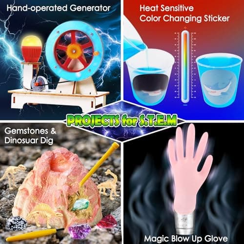 UNGLINGA 260+ Expériences Scientifique pour Enfants, Jouets éducatifs pour Projets S.T.E.M, Laboratoire de Chimie et Kit Volcan