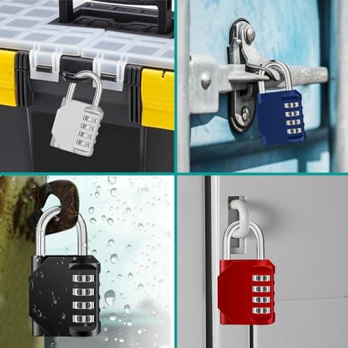 ZHEGE Cadenas Code 4 Chiffres, Cadenas a Code Pour Casier Vestiaire Sport, College, Scolaire, Cadna avec Code Exterieur Pour Portail, Abri de Jardin, Noir