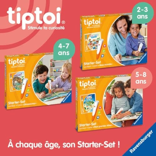 Ravensburger - tiptoi® - Starter Set - Lecteur + Livre 'L'encyclopédie des p'tits curieux' - Jeu éducatif électronique, sans écran - Dès 4 ans - version française - 00176, Orange