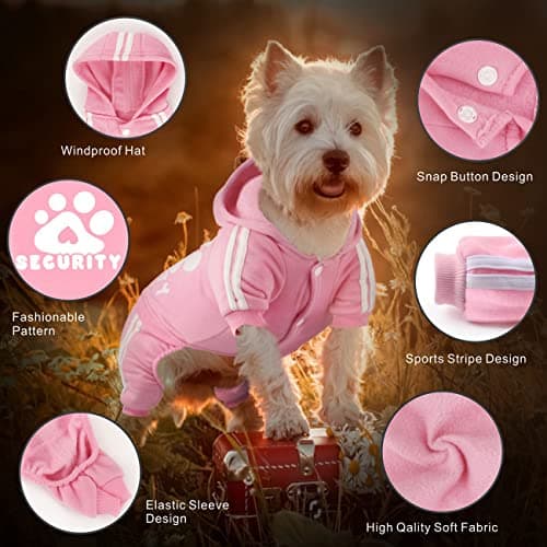 Dolahovy Sweat à Capuche pour Chien Vêtements pour Animaux de Compagnie Pulls pour Chiots Automne Wiver Polaire Chiens Veste Manteaux pour Chihuahua Teddy Petits Chiens Taille Moyenne Chats