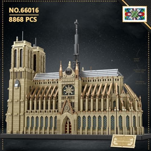 MISINI 66016 Kit de construction Notre-Dame de Paris, 8868 pièces, grande architecture, kit de modèle de construction de renommée mondiale pour adultes, modèle d'exposition à collectionner