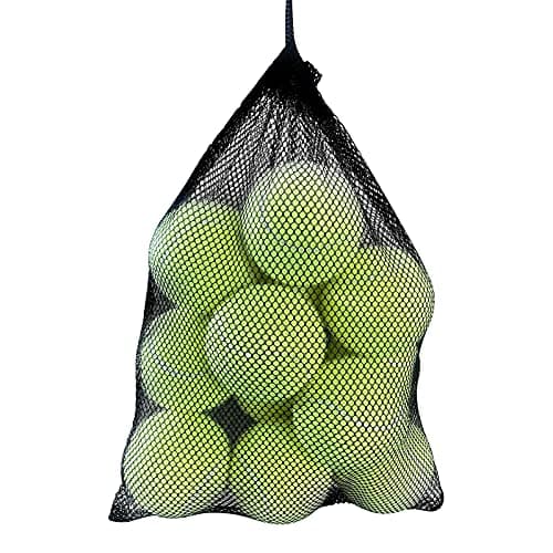 Magicorange Lot de 12 balles de Tennis d'entraînement avancées pour Chien avec Sac en Maille pour Un Transport Facile, idéal pour Les débutants (Jaune)