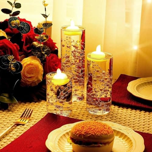 VEOIRXU Perles d'eau Rose, Bougies Flottantes, Perle d'eau, Bougie Flottante pour Vases, Remplisseurs de Bouteilles d'eau, Mariages, Décorations de Centres de Table(Rose, 5M)