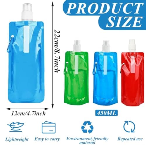 PLABBDPL 3PCS Gourde Souple Pour Sac D'hydratation De Course, Idéal pour Le Running, Vélo, Randonnée,Bouteille D'eau Pliable pour Utilisation en Extérieur,Flasque souple pour l'hydratation