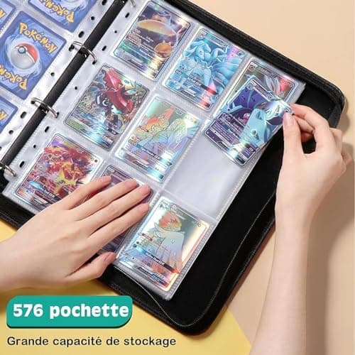 Oderra 576 Plastique Pochettes pour Cartes, 32 Pages de Pochette Carte Pokemon avec Poches des Deux côtés pour Cartes Trading Card Game Collection, Transparente pochette classeur carte