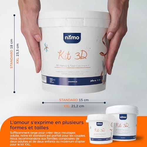 Niimo Kit Moulage Main Couple - Idée Cadeau Femme, Idée Cadeau Homme, Cadeau Couple, Cadeau Mariage Personnalisé, Cadeau Maman, Kits de Moulage et d'Empreintes, Moule Main Couple, Kit Moulage 3D