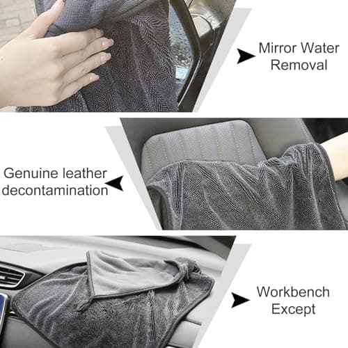 Qooloo 2 PCS Chiffons Magiques,40 X 60 CmChiffons Magiques éPaississants,Microfibre Voiture,Serviettes en Microfibre,Torchons,Cuisine,Verre De Voiture,RéUtilisable