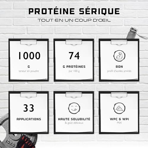 Whey Protein Complex - 1000 g (Chocolat blanc) - Avec part d'isolat - Protéine soluble instantanée en poudre avec BCAA & EAA - German Elite Nutrition