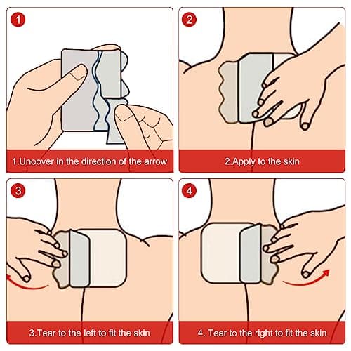 Patch Anti Douleur,20 Pcs Patch éLastique à Quatre CôTéS Patch Anti Douleur pour le cou, les épaules, la taille et les jambes Soulager les Douleurs Articulaires et Musculaires