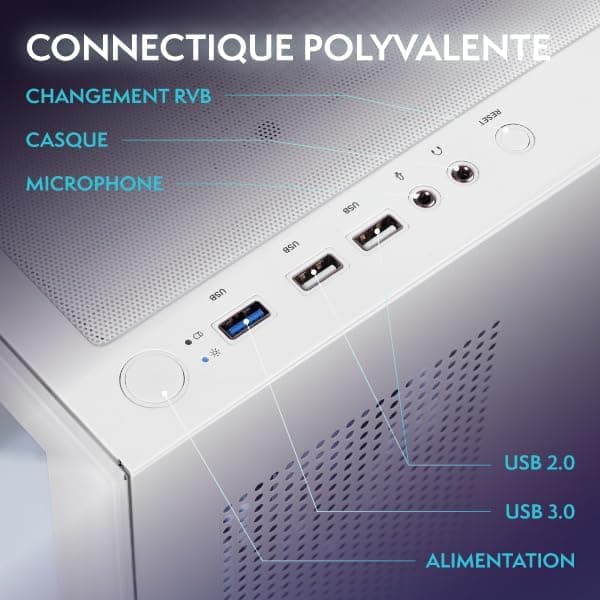 VIBOX I-83 PC Gamer • AMD Ryzen 3 3200G 4 cœurs • Radeon Vega 8 • 8 Go RAM • 480 Go SSD • Linux OS • WiFi