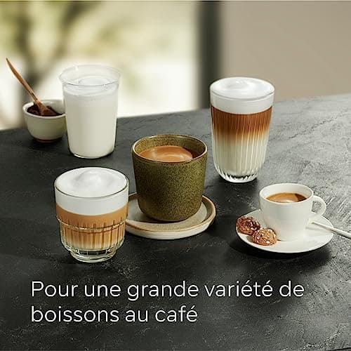 SIEMENS, machine à café tout automatique, EQ300, ceramDrive, milkPerfect, fonction oneTouch, noir piano, TF301E19