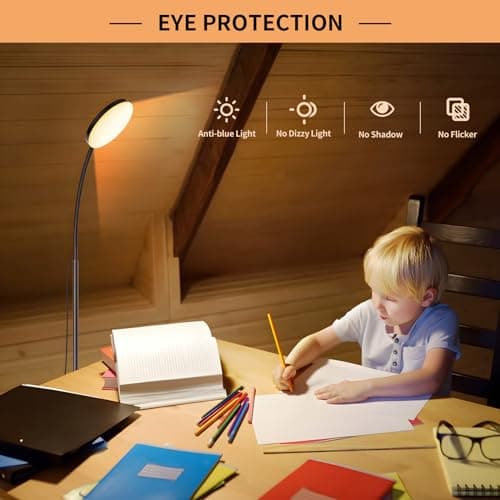 Mojimdo Lampadaire, [3 couleurs & 10 luminosités] Liseuse LED fine sur pied, Lampadaire flexible réglable par variateur pour chambre d'enfant, bureau, salon, coin lampe de chevet