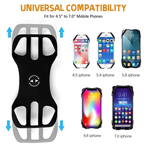 Support téléphone vélo Universel 360° Rotation Réglable Porte pour Guidons de Bicyclette/Moto Compatible avec iPhone, Samsung et 4,5-7,0 Pouces Smartphones (Noir-4)