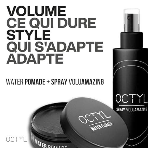 OCTYL Water Pomade | Brillance parfaite | Fixation forte et idéale | Cire coiffante pour hommes | Cire professionnelle développée par des barbiers |80gr