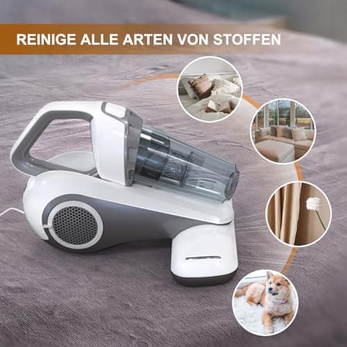 Dibea Aspirateur Anti-acariens 15 Kpa avec lumière UV-C, 300 W, pour Matelas, élimine 99,99% des bactéries allergiques, allergènes, punaises de lit