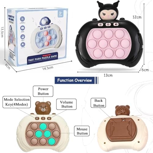 Jeu de Bulles de poussée Rapide pour Les Enfants et Les Adultes, Mini Jeu de poussée Rapide à la Main, soulagement du Stress Jeux de Fidget Populaires (Renard)