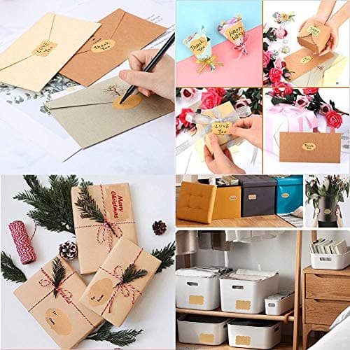 Etiquette Confiture,Kraft Autocollant 600pcs Autocollants Étiquettes,Auto Adhésifs Étiquettes Congélateur Vierges,Papier Kraft Forme Etiquette Cadeau Noel Autocollante
