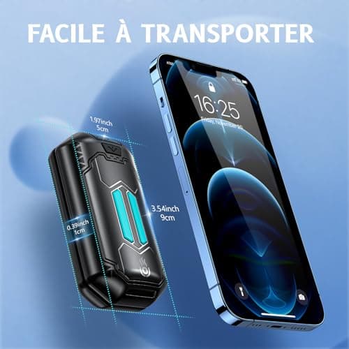 Chauffe Main Rechargeable 6000mAh OUTJUT Chaufferette Main Reutilisable 2 en 1, Câble de Charge USB, Idéal pour Le Camping et Le Ski, Cadeau Chaleureux pour Adultes et Enfants Cadeau de Noël(Noir)