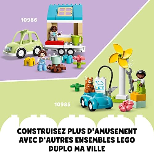 LEGO Duplo Ma Ville Le Chantier de Construction avec Grue, Bulldozer et Bétonnière - Jouet Sensoriel avec de Grandes Briques, Sons et Lumières - Idée Cadeau pour Garçons et Filles Dès 2 Ans 10990
