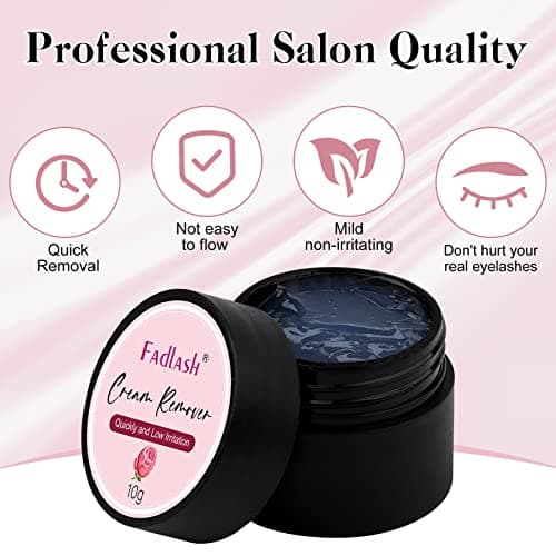 FADLASH Crème Remover Cils Extension Depose Extension Cils 10g Dissolvant Pour Extension Retirer Extension Cils Crème Démaquillante Dissolvante Irritante Pour Les Peaux Sensibles (Rose)