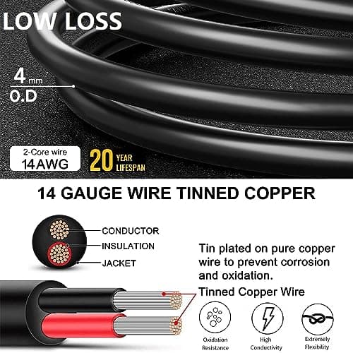 Joycome Rallonge Guirlande Exterieure 6M Prolongateur Electrique, IP65 Étanche Rallonge Electrique 2 Pin Rallonge Guirlande avec Connecteurs Mâle et Femelle pour Guirlande Lumineuse de Noël