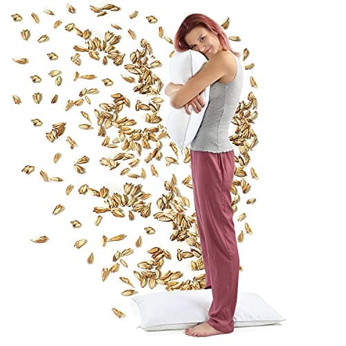 NATURECA Oreiller Epeautre Bio, Oreiller Ferme de taie Oreiller Ergonomique Coton, Oreillers 40x80 pour la Nuque, Oreiller orthopédique Anti Douleur vannure d’épeautre, décontracter Les Muscles