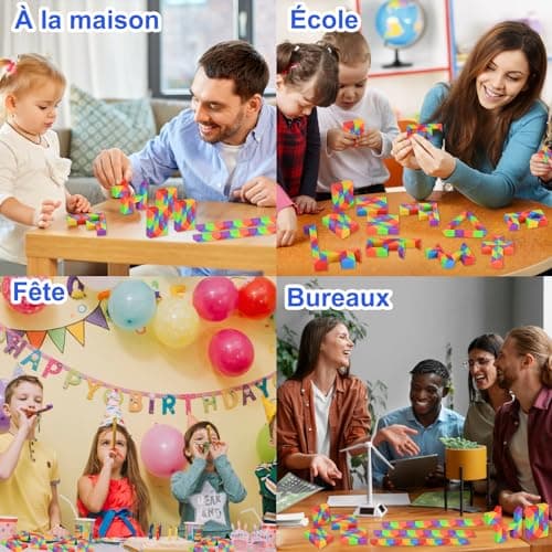 GOLDGE 15 pièces Serpent Magique, Mini Magic Snake Cube, Puzzle Cube Enfant Casse-Tête, Mini Twist Puzzle Twisty Toy pour Enfants et Adultes, Jouets Arc-en-Ciel, Idées Cadeau Anniversaire Enfants