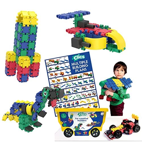 Clics Jeu de Construction, Rollerbox 15 en 1, 305, 72 Accessoires at Autocollants, Jouets Enfants STEM pour des Heures de Plaisir, 3 Ans jusqu'à 12 Ans, Jouets DURABLES en Plastique RECYCLÉ