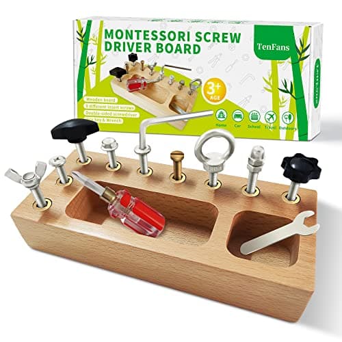 TenFans Jouets Montessori pour 1 2 3 4 Ans, Jouets en Bois pour Enfants, Jouets de motricité Fine, Jouets sensoriels pour Tout-Petits, Jouets d’Apprentissage préscolaires pour Les Voyages en Bas âge