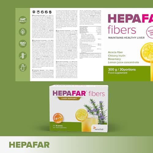 Hepafar Fibers - Détox foie - boisson rafraîchissante naturelle et sans additifs au goût citron - riche en fibres grâce au complexe hépatique Hepafar Fibers - 30 jours de fourniture - Sensilab