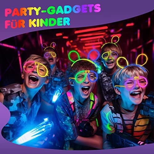 Ziitty 100 Bracelet Fluorescent Lumineux, Decoration Noël Accessoire, 7 Magnifiques Couleurs Bâton Lumineux, Accessoire Fluo, Loups et lunettes de fête Gadgets Néon pour Décoration Nouvel an de Fête