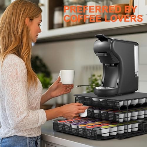 Masthome Porte Capsule Dolce Gusto 108 PCS, Tiroir à Capsules de Café avec 3 Tiroirs, Rangement Dosettes Capsules de Grande Capacité avec Surface Anti-Vibration pour La Maison, Bureau, Café