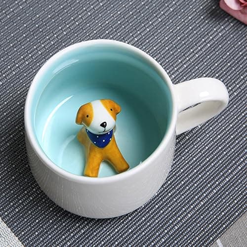 Arawat Mug Cane Tazza Da Caffè Carina Tazza Da Tè In Ceramica 350 Ml Grande Tazza Da Caffè 3d Tazza Divertente Tazza Da Caffè Espresso Tazza Da Caffè Cappuccino Tazza Regalo Carino (Cane)