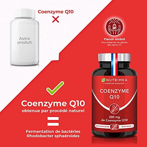 COENZYME Q10 - Puissant Antioxydant Naturel - Protecteur Anti-Age - Énergie Cellulaire - Absorption Maximale - Forme la Plus Stable - 120 Gélules Vegan - Nutrimea - Fabriqué en France