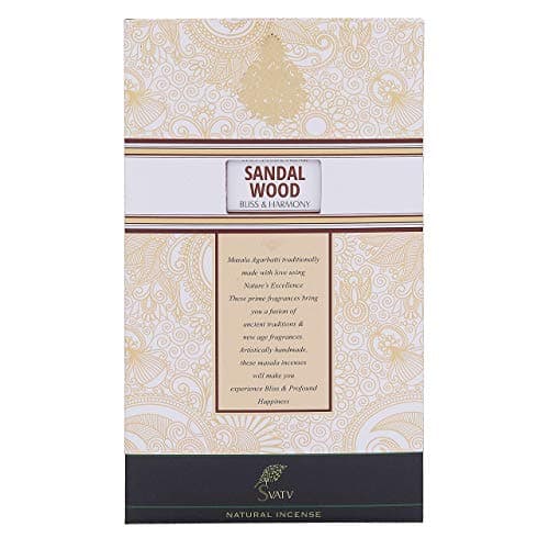 SVATV Bâton d'encens au Bois de Santal Herbal Bois de Santal Incense Stick avec Paquet de 6 encens pour la méditation, Le Yoga, Le Spirituel - 15g x 6 | 90g