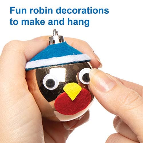 Baker Ross Kits de Boules de Noël Rouge-Gorge Que Les Enfants pourront fabriquer, décorer et Personnaliser - Activités créatives de Noël pour Enfant (Lot de 6)