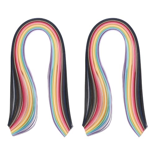 PATIKIL 360 Pcs Bandes de Papier pour Quilling de 3/8" (10 mm) de Largeur, 54 cm de Longueur, pour l'Art du Bricolage, Noël, 36 Couleurs