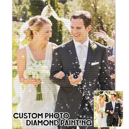 Kit de peinture diamant 5D personnalisable pour adultes, créez votre propre peinture diamant, toile diamant personnalisée, photo personnalisée, foret rond/carré (vertical)